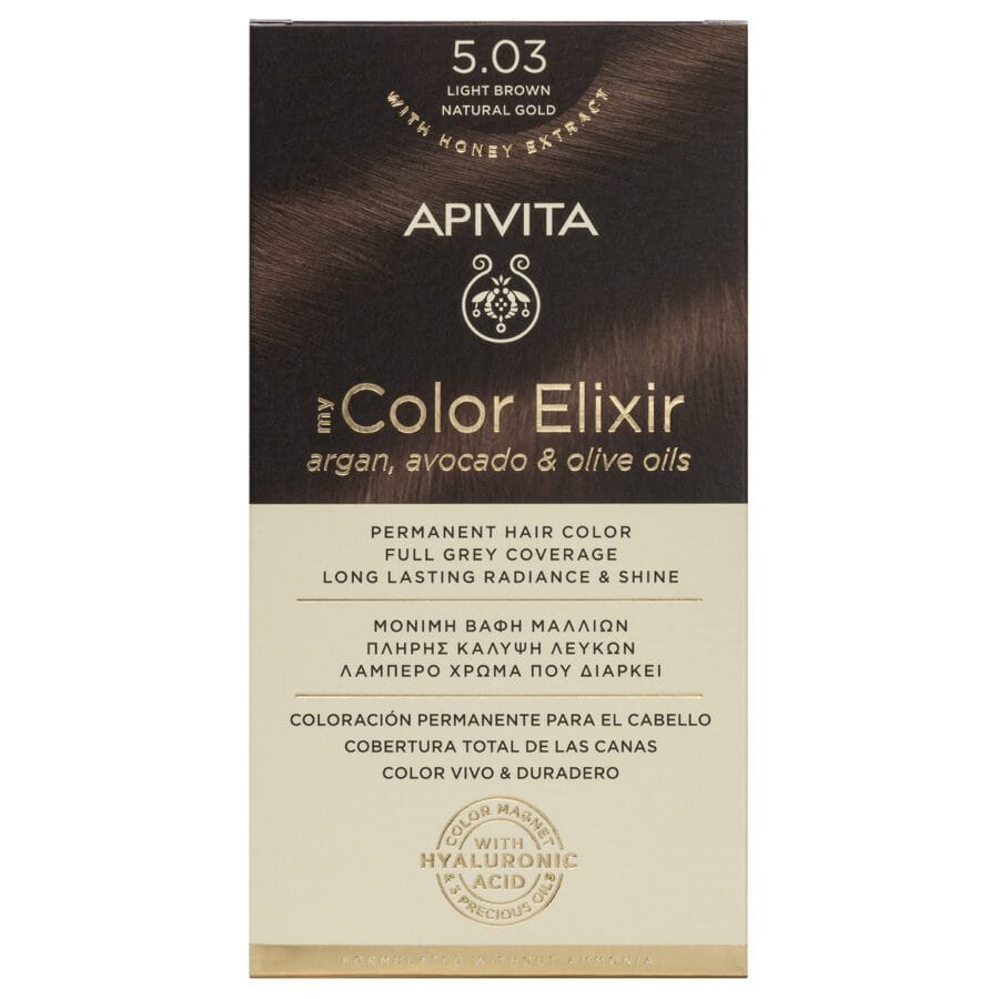 Apivita Tinte Permanente 5.03 Marrón Claro Dorado Natural